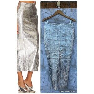 RETROFETE SILVER Liza Leather Skirt SIZE XS